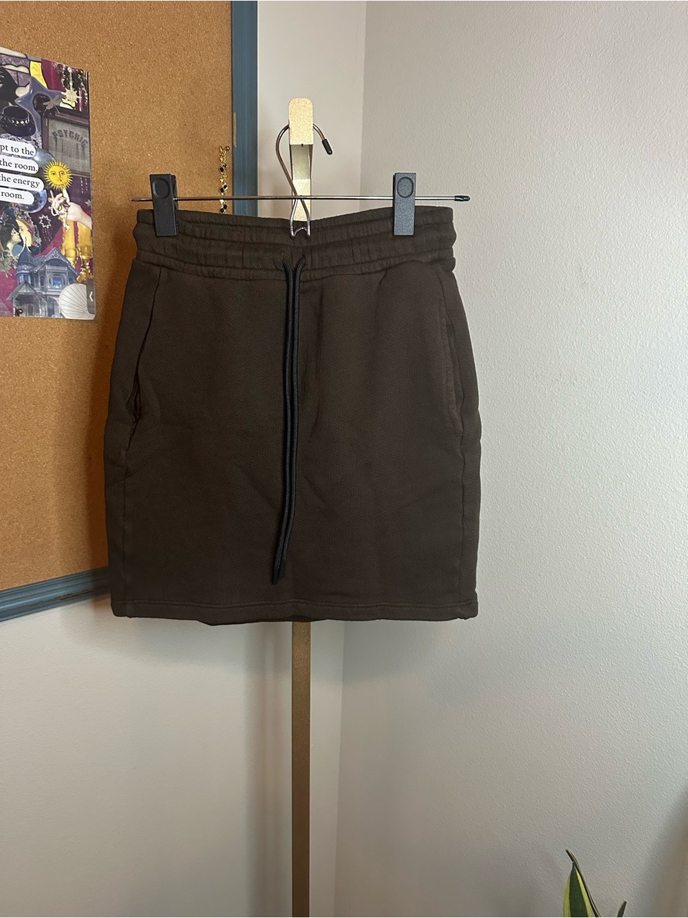 Cotton Citizen | Drawstring Pull-On Brown Mini Skirt